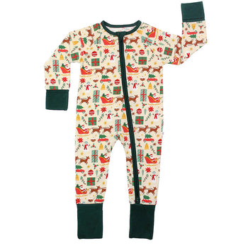 Vintage Christmas Bamboo Convertible Romper PJ