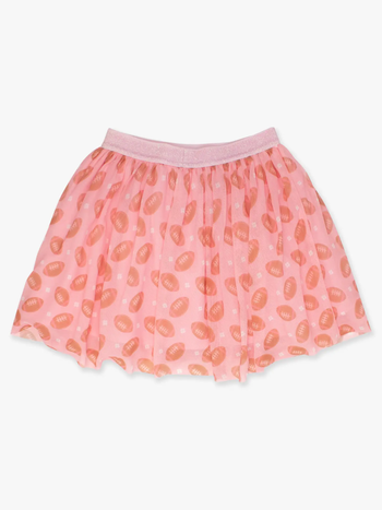 Girls Petals & Passes Football Elastic Waist Tulle Skirt