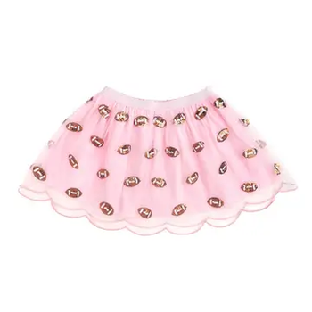 Mini Sequin Footballs Tutu Skirt