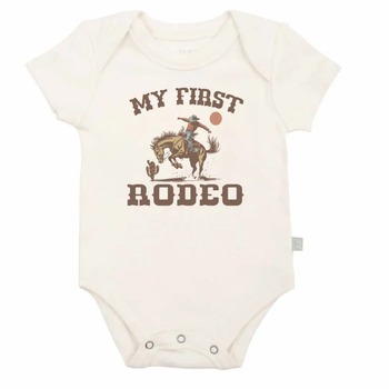 Graphic Organic Baby Bodysuit / First Rodeo Cowboy