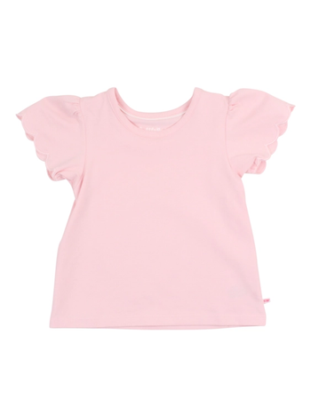 Pink Short Sleeve Scallop Tee