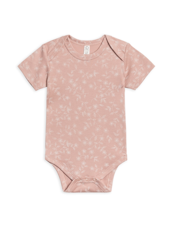 Organic S/S Bodysuit - Candice Floral / Dusty