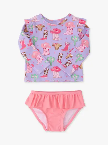 Howdy Darlin' 2-Piece L/S Rash Guard Swimsuit