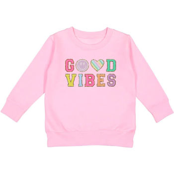 Pink Good Vibes Patch Sweatshirt