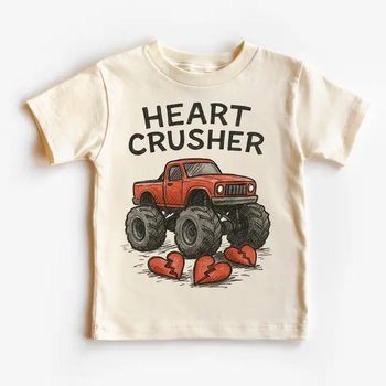 Heart Crusher Monster Truck Valeintine's Day Shirt - Valeintine Tee