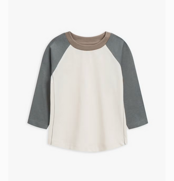 Organic Louie Baseball Tee - Ivory / Agave