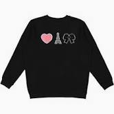 Black J'adore Paris Patch Sweatshirt