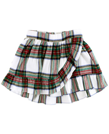 * Good Tidings Plaid Ruffle Wrap Skirt