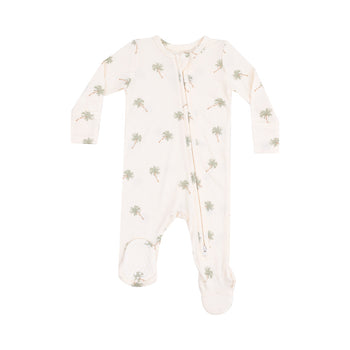 2-Way Zipper Footie / Palm Trees