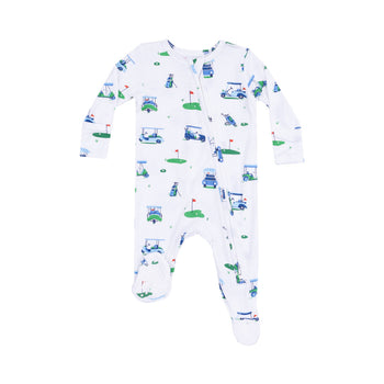 2-Way Zipper Footie / Vintage Golf Carts