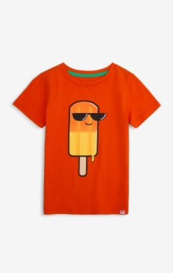 Graphic Short Sleeve Orange Tee - Popsicle