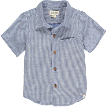 Newport S/S Shirt - Navy/White Gauze 1057G