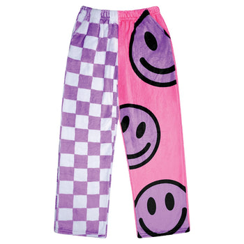* Checkered Smiles Plush Pants