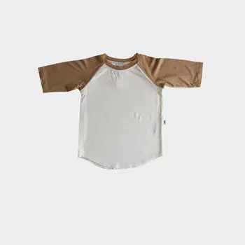 * S/S Baseball Tee in Camel / Cream