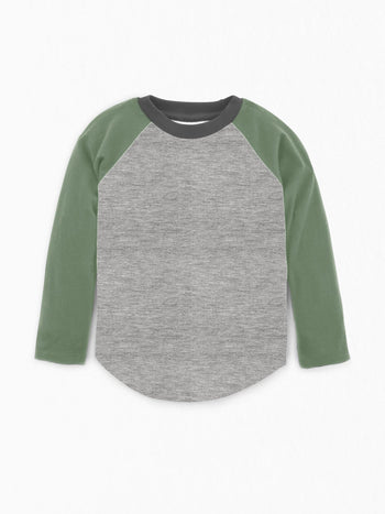 * Organic Louie Baseball Tee Heather Grey/Thyme