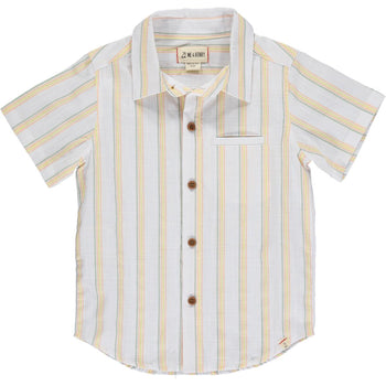 Newport S/S Shirt - Sage/Gold/Orange Stripe