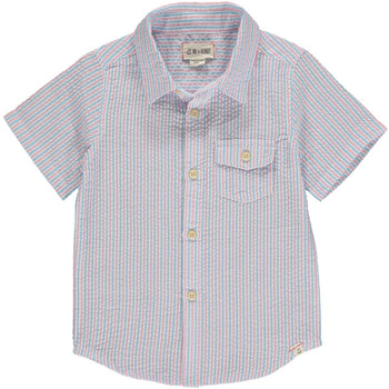 * Sky/Pink Seersucker Newport S/S Shirt