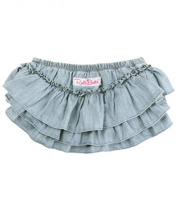 Ruffle Butts / Light Wash Denim Skirted Bloomer